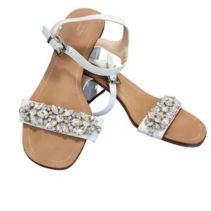 Dune London Women's Strappy Sandals Size 7M Mahala Block Heels Crystals